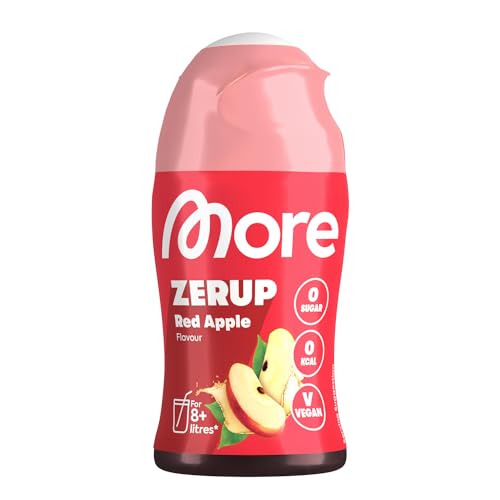 MORE Zerup  Red Apple  65 ml  für bis zu 8 l Fertiggetränk  zuckerfreier Sirup mit echten Fruchtextrakten  vegan  zero Kalorien - made in Germany