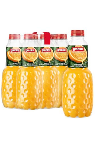 Granini Trinkgenuss Orange (6x1l)  mindestens 50% Fruchtgehalt  Orangennektar aus Orangensaftkonzentrat  natürlich  vegan  mit Pfand
