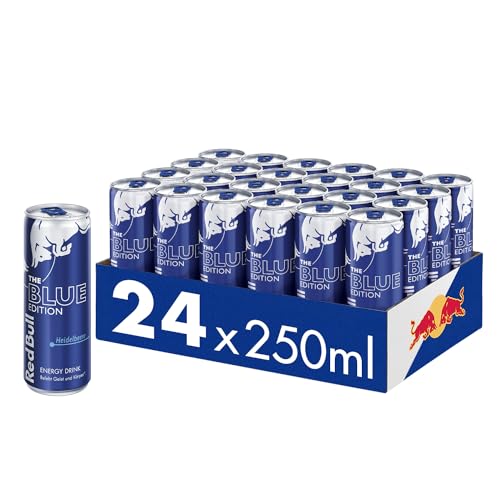 Red Bull Energy Drink Blue Edition - 24er Palette Dosen - Getränke mit Heidelbeere-Geschmack  EINWEG (24 x 250 ml)