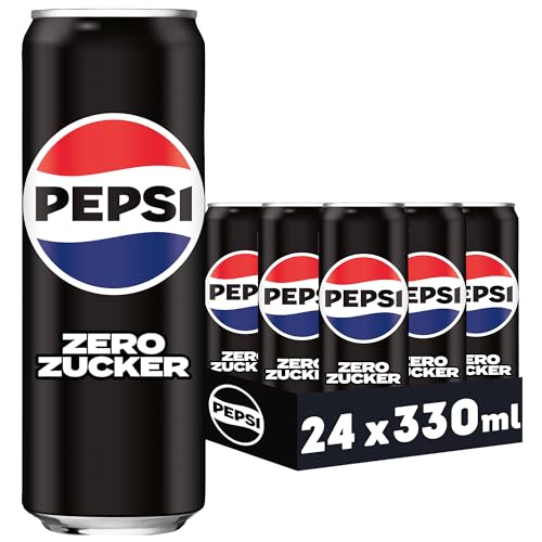 Pepsi Zero Zucker  Das zuckerfreie Erfrischungsgetränk von Pepsi ohne Kalorien  Koffeinhaltige Cola in der Dose  EINWEG Dose (24 x 0 33 l) (Verpackungsdesign kann abweichen)