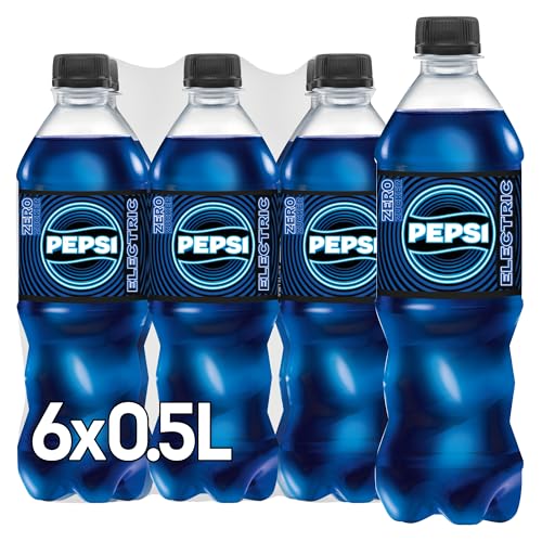 Pepsi Electric Blue Zero Zucker  Das neue Limited Edition von Pepsi  Koffeinhaltige Cola in der Flasche  Zuckerfrei  EINWEG (6 x 0.5 l)