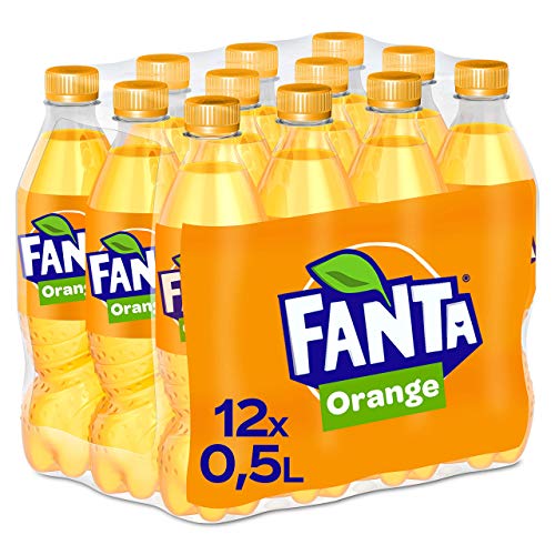Fanta Orange   Super frische Limonade mit Orangengeschmack und Spaß-Garantie in praktischen Flaschen   12 x 500 ml Einweg Flasche